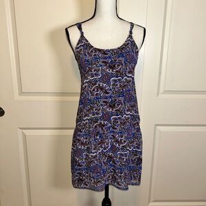 Quiksilver Women's Purple Mini Dress - Size XS Boho Paisley Print Lightweight